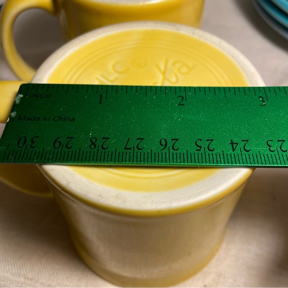 Vintage HLC Fiesta USA yellow MUG SET wide D handle 2 MUGS fiesta ware - Picture 8 of 16